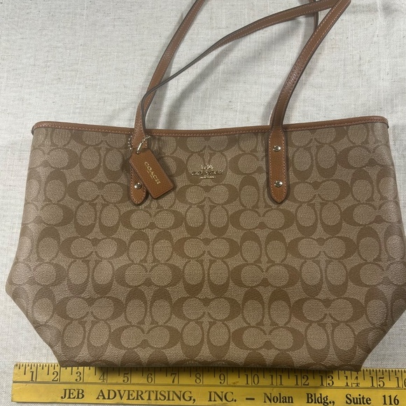 Coach Signature City Zip Tote Bag – Khaki/Saddle Brown – F36876 – MSRP $295 - Picture 3 of 7